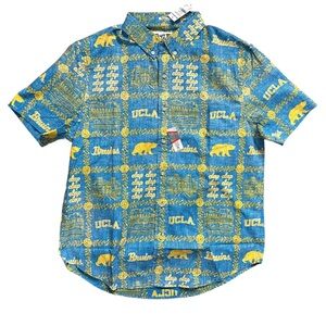 Reyn Spooner Blue and Yellow Button Down Shirt